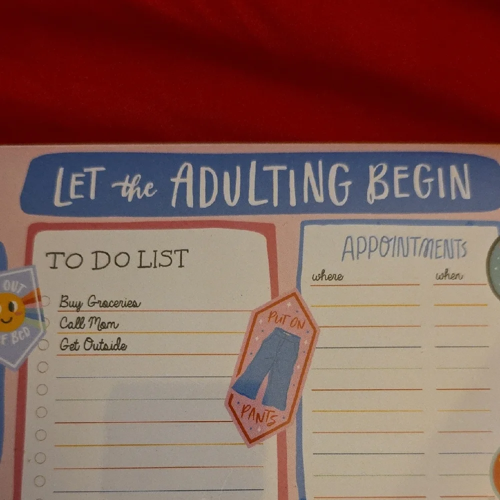 Colorful and FUN Adulting Planner Pad (New)